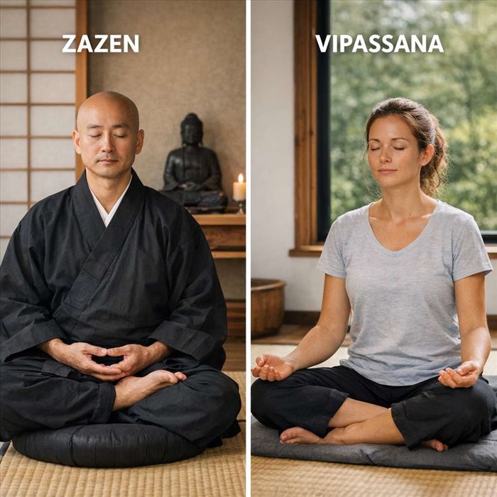 Zazen ou vipassana : quelle différence pour méditer ?