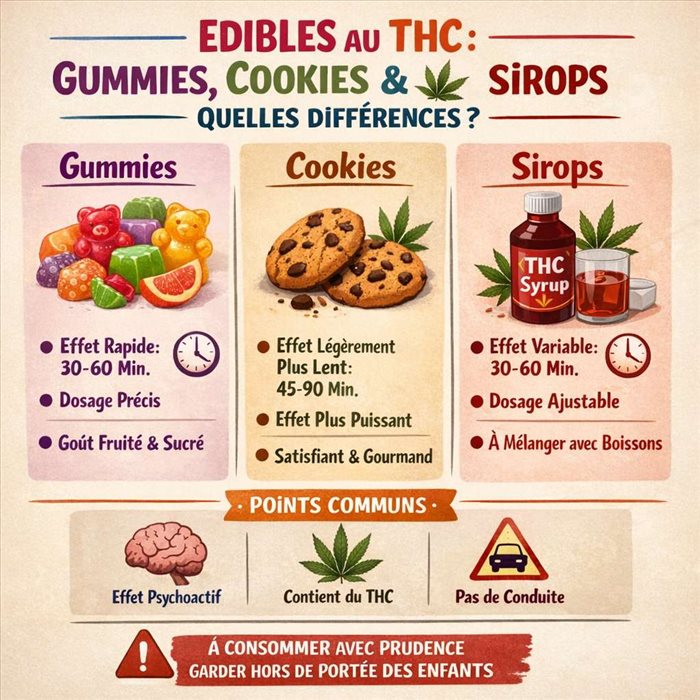 Edibles au THC : gummies, cookies ou sirops, que choisir ?